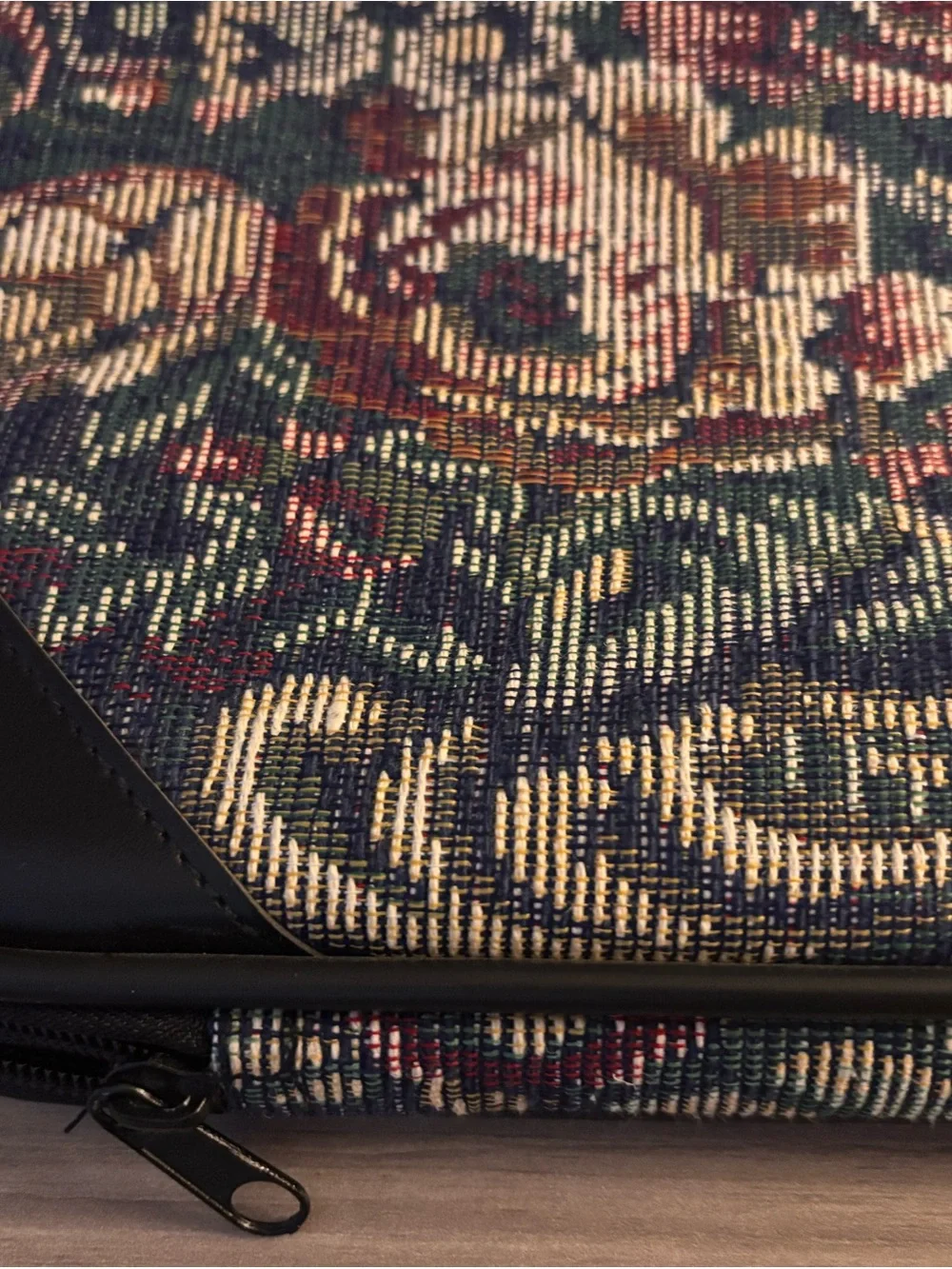 Floral Tapestry Weekender Bag with Leather Handles